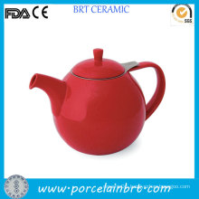 Red Glazed Ceramic Tea Pot with Infuser